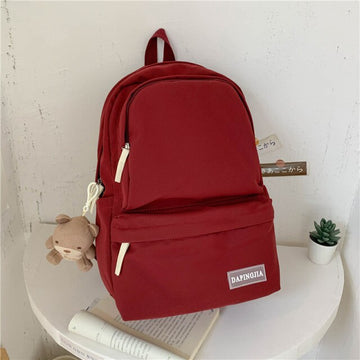 Kylethomasw New Candy Color Double Zipper Women Backpack High Quality Waterproof Nylon School Bag Big Student Bag Cute Girl Travel Rucksacks